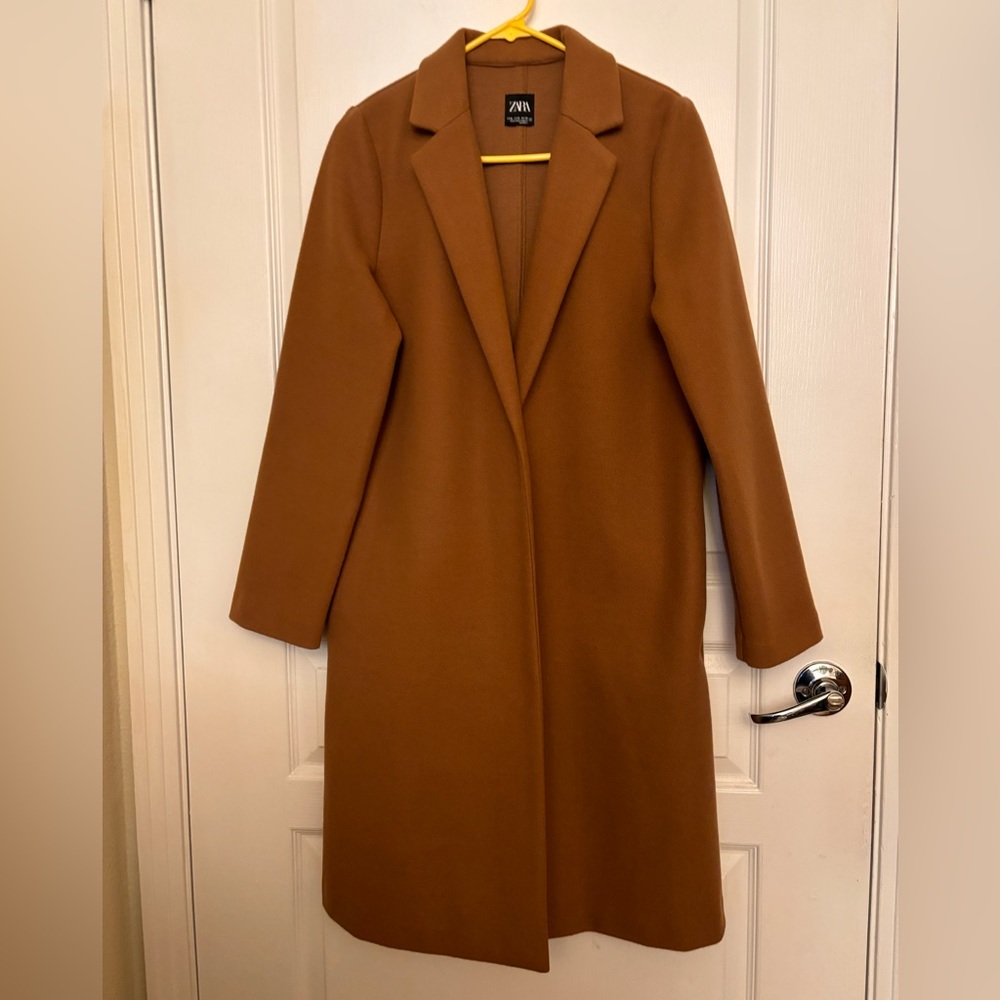 Zara long coat camel brown size M